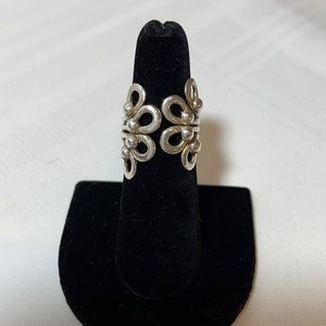 Sterling Silver Beaded Flower Ring